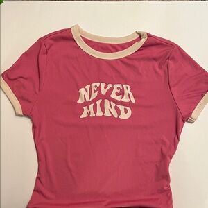 Pink Graphic Tee with Cream Trim